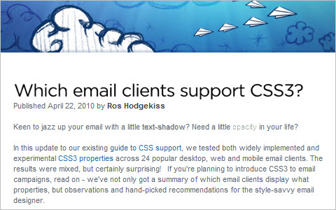 Which email clients support CSS3? 