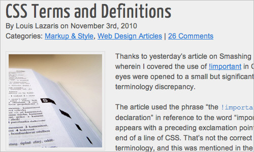 CSS Terms and Definitions article