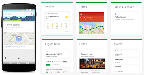 Google Now anticipatory design examples