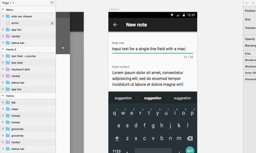 Forms in material design morph. Depending on their state, placeholder text becomes labels.