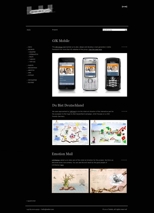 Taobot in Showcase of Web Design in Germany