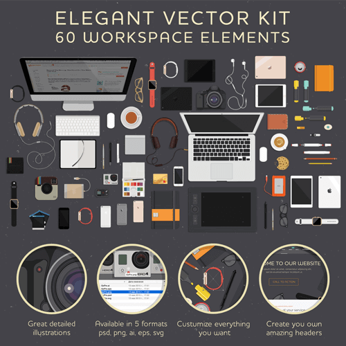 60 Lovely Workspace Illustrations