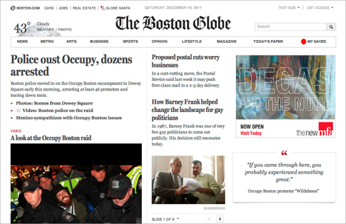 BostonGlobe.com home page