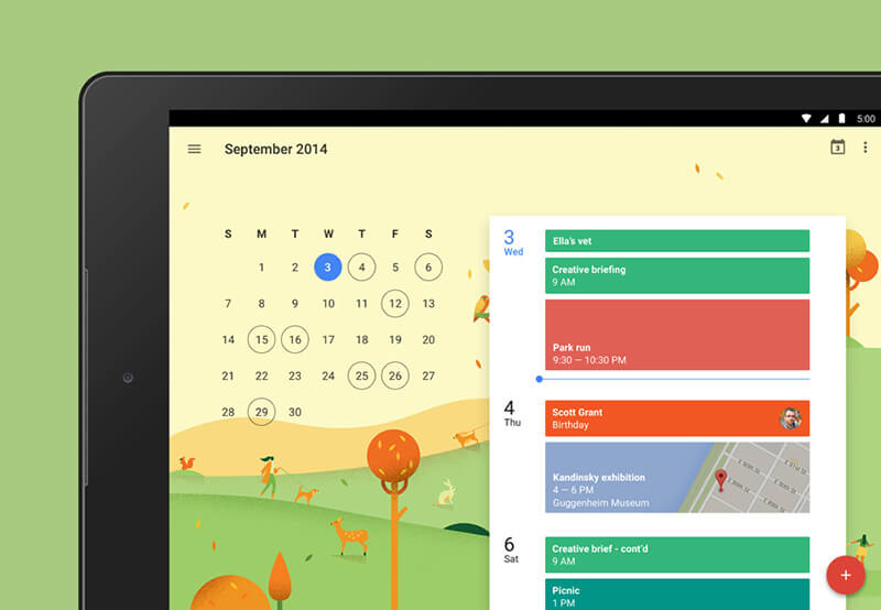 An illustration of the month in Google Calendar
