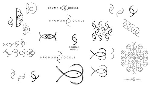 Logo process for Swedish fish tackle company Broman Odell.