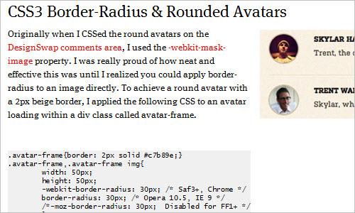 CSS3 Border-Radius and Rounded Avatars