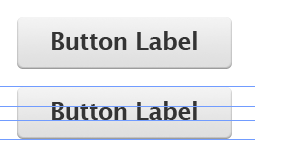 Badly typeset button labels