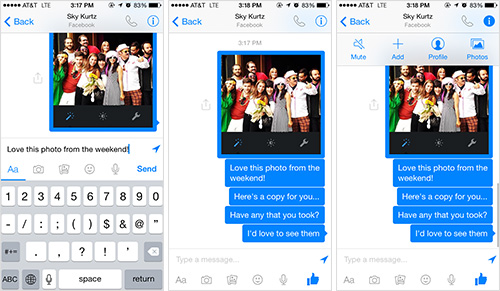 Discussing photos with Facebook’s Mobile App