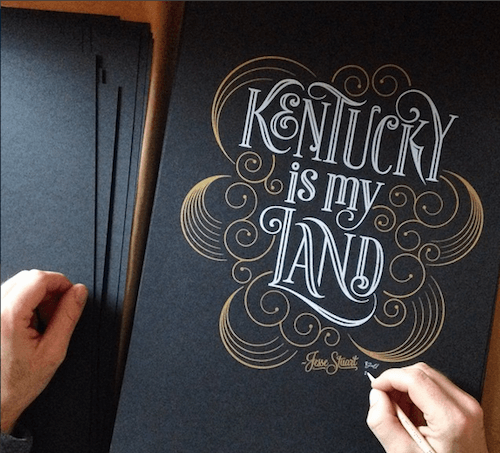 Kentucky is my land, hand lettering by Bryan Patrick Todd