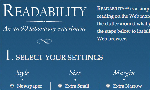 Readability - An Arc90 Lab Experiment