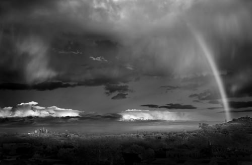 rainbow black and white photography