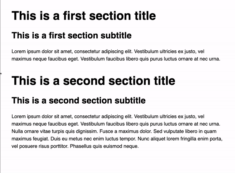 Titles scales smoothly with the viewport width and we don’t have the sizing inconsistencies around the breakpoints like in the previous example.