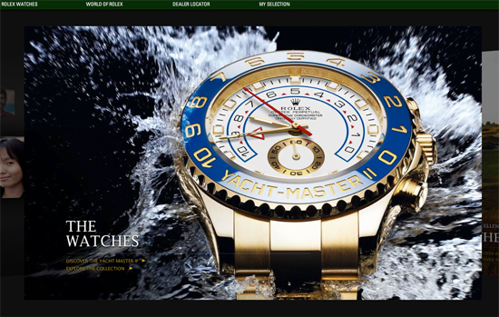 Screenshot, Rolex.com.