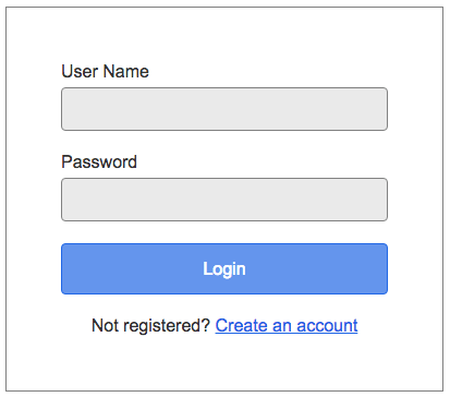 Log-in form with user name and password.