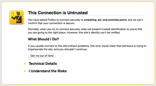 Firefox warns me the connection is untrusted
