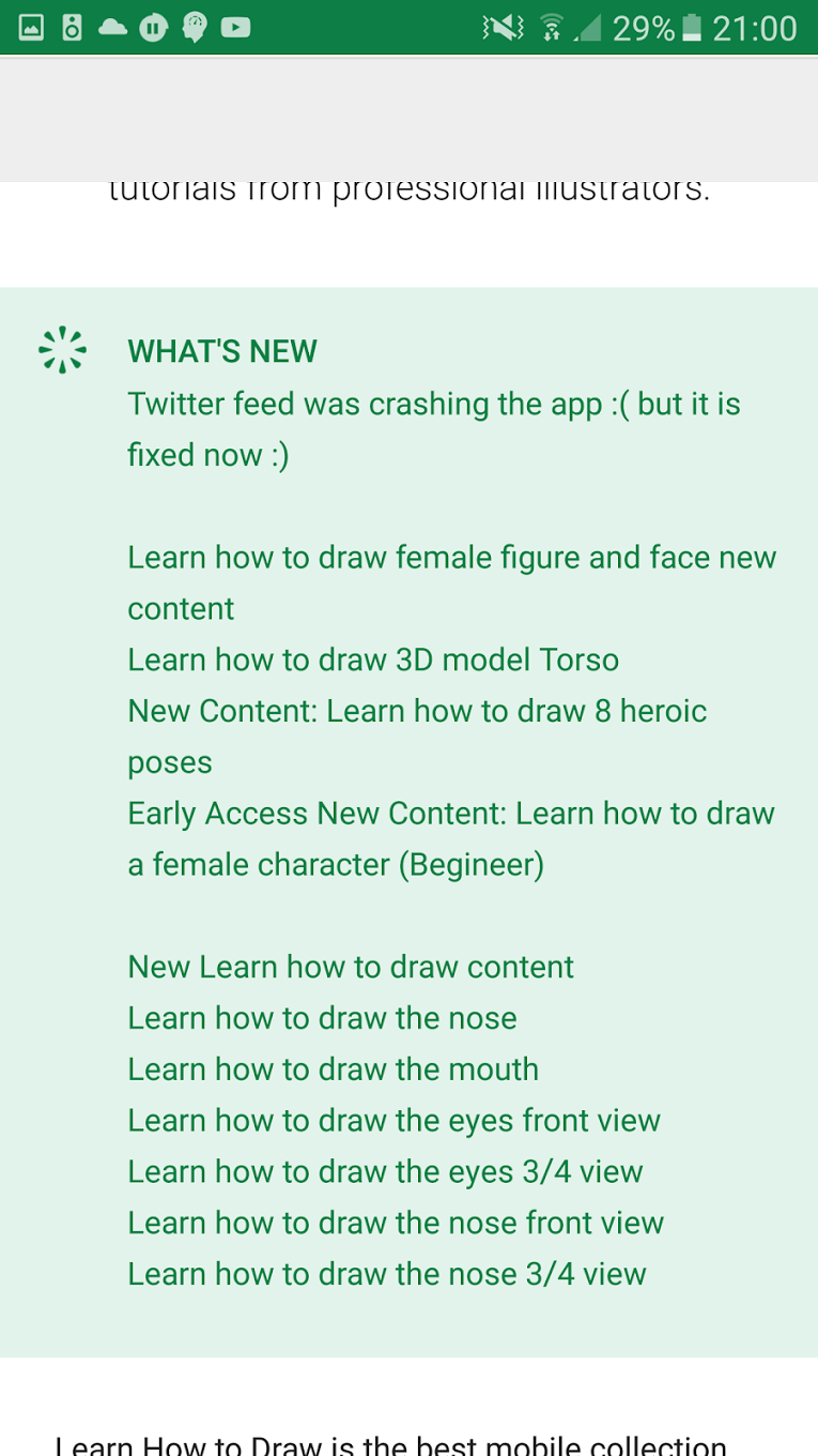 App update information