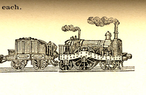 Detail of Thorowgood’s locomotive, the Centaur.