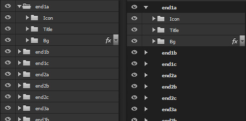 Comparison of layer groups and artboards in the Layers panel