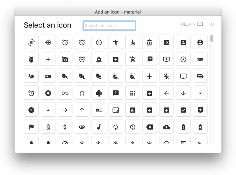 Insert icon fonts via grid
