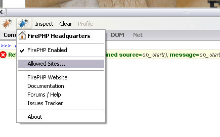 FirePHP - Screenshot