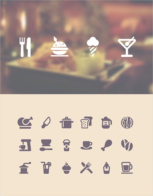 A couple of various icons based on food and drinks.