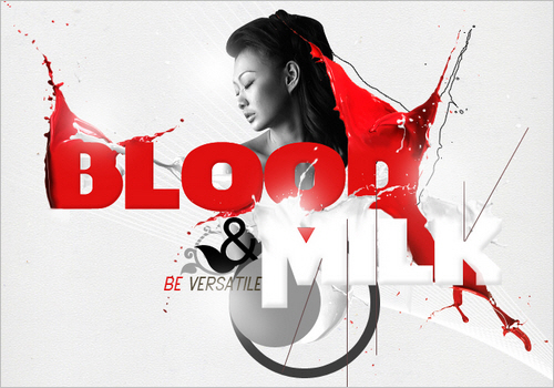 Blood and Milk Typography Poster in Photoshop