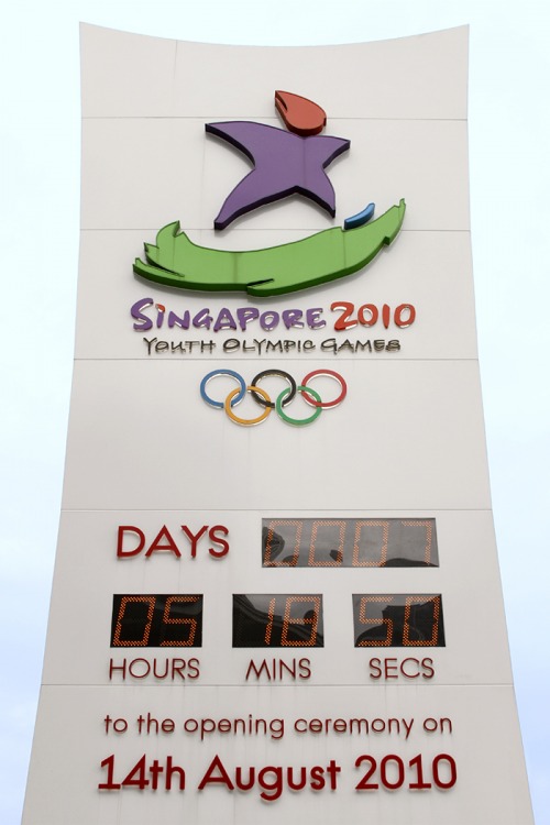 Wayfinding and Typographic Signs - singapore2010-yog-countdown-timer
