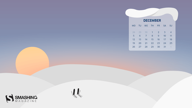 Christmas Wallpaper — Wonderful Winter Sunset