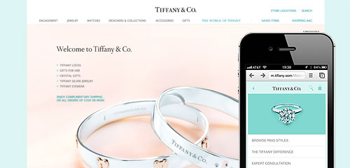 Responsive design has been adopted by well known brands such as Tiffany & Co.