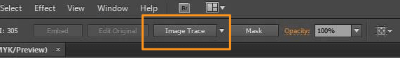 The Image Trace bar in Illustrator