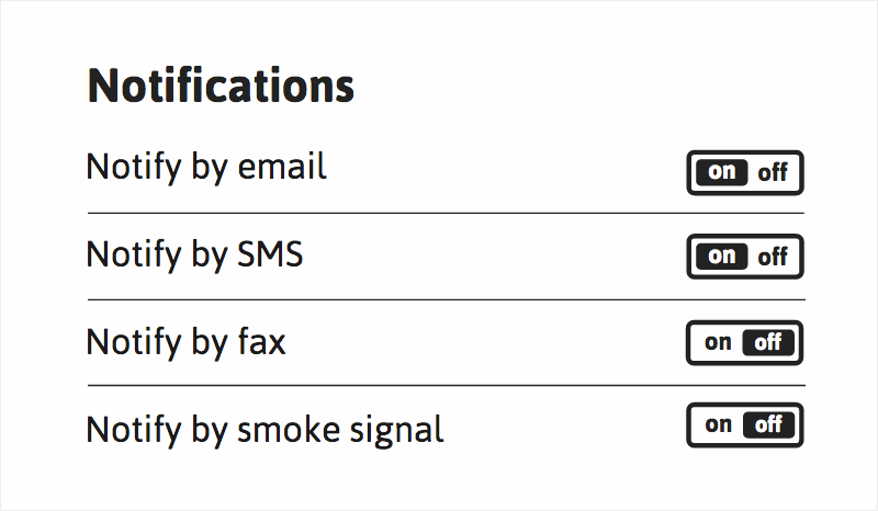 Toggle buttons