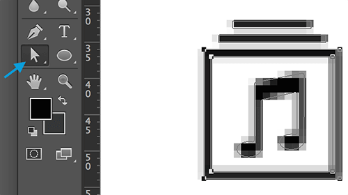 When you paste the icon in Photoshop you will probably see those gray pixels around the shape.