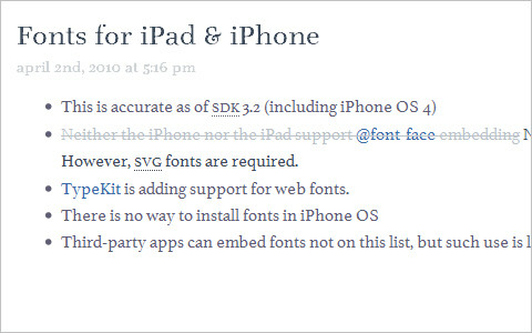 Useful Typography Resources - Fonts for iPad and iPhone