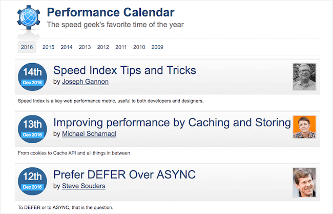 Performance Calendar