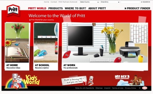 Pritt World in Showcase of Web Design in Germany