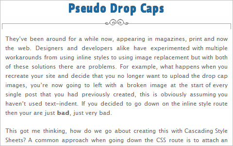 Pseudo Drop Caps