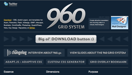 A screenshot of 960 Grid System