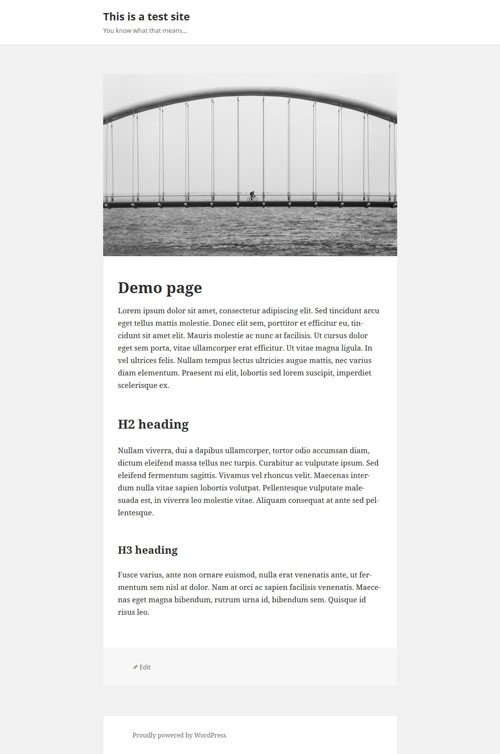 Custom full-width page template for Twenty Fifteen theme