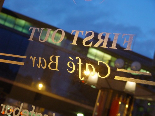 Wayfinding and Typographic Signs - first-out-cafe-london