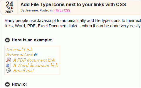  Web-kreation - Add File Type Icons next to your links with CSS