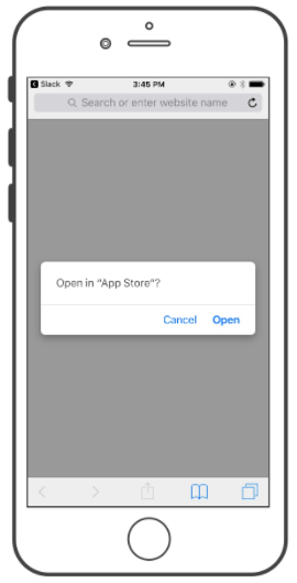 Safari modal opens App Store
