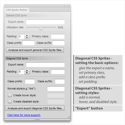 Making diagonal CSS Sprites