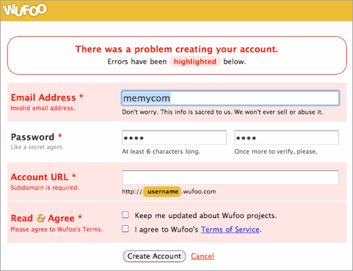 Wufoo Form Validation