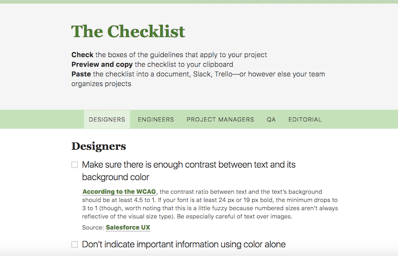 Accessibility Checklist