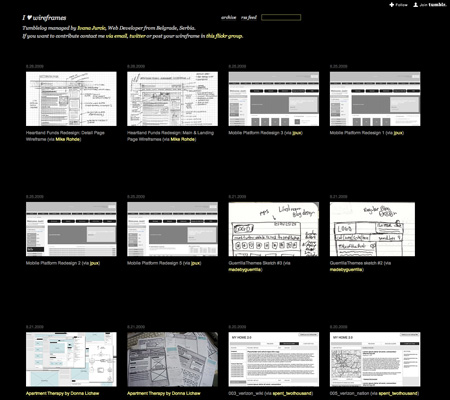 Wireframes Screenshot