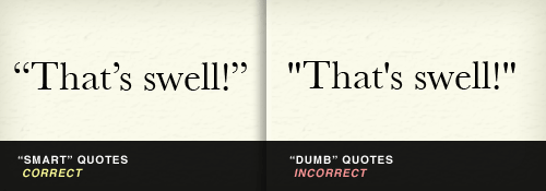Smart quotes vs. dumb quotes