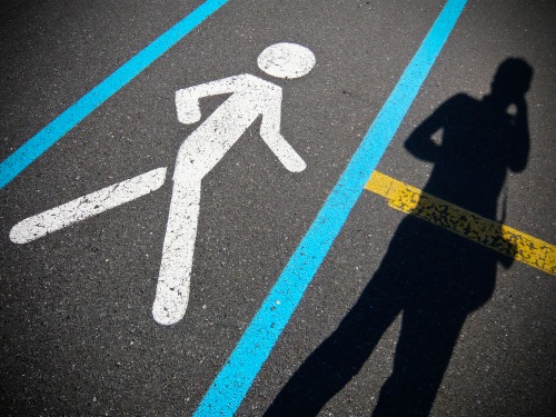 Wayfinding and Typographic Signs - walkingsign-and-shadow