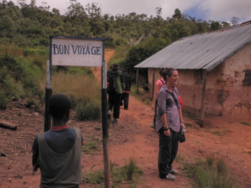 Wayfinding and Typographic Signs - bon-voyage-sign-in-a-malagasy-village