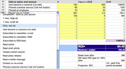 roi template excel free