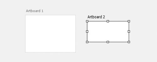 A second Artboard created by dragging a new area